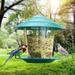 Lochimu Bird Feederï¼Œ Bird Feeding Station Hanging Transparent Large Capacity Bird Feeder with Roof for Wild Birds Hanging in the Garden and Balcony