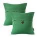 Farmhouse Button Series Outdoor Decorative Throw Pillow 20 x 20 Green 2 Pack