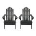 Cara Outdoor Acacia Wood Foldable Adirondack Chairs Set of 2 Dark Gray