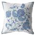 HomeRoots 413056 26 in. Wildflower Indoor & Outdoor Zippered Throw Pillow Light Blue & White