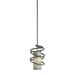 Woodbridge Lighting Loop 1-Light Glass Mini-Pendant in Black/Mosaic White