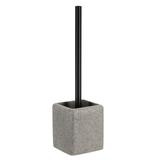 Square Granite Free standing Toilet Brush and Holder Set Grey