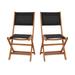 Flash Furniture Martindale Acacia Wood Folding Bistro Chair Natural/Black