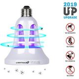 LIGHTSMAX Bug Zapper Light Bulb - 2 in 1 Electronic Insect Killer Mosquito Killer Fly Killer UV Lamp 110V E26/E27 Light Bulb Socket Base for Indoor and Outdoorï¼ˆWhiteï¼‰