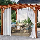 Sheer Outdoor Curtains for Patio Waterproof 52 x 108 Inches Long - Grommet Semi-Sheer Curtains for Bedroom Pergola Porch Gazebo and Cabana 1 Panels