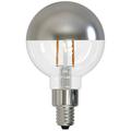 Bulbrite Pack of (4) 2.5 Watt Dimmable Half Mirror Filament G16 Candelabra (E12) LED Light Bulb - 200 Lumens 2700K