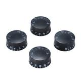 Meterk 4pcs Speed Tone Control Knobs for Gibson Les Paul Guitar Replacement Electric Guitar Parts Black