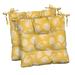 RSH DÃ©cor Indoor Outdoor Set of 2 Tufted Dining Chair Seat Cushions 17 x 17 Shade Spice Yellow