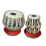 Tabla Drum Set~2.5 Kg Brass Bayan~Chrome Finish~Wooden Dayan~With Hammer Rings and Bag