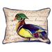 Betsy Drake HJ145B 16 x 20 in. Male Wood Duck Script Large Indoor & Outdoor Pillow