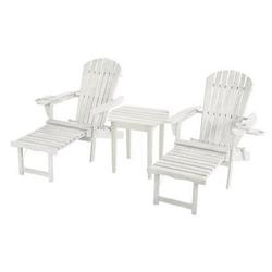 W Unlimited SW2005WT-CL2ET1 Oceanic Collection Adirondack Chaise Lounge Chair White - Set of 2