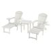 W Unlimited SW2005WT-CL2ET1 Oceanic Collection Adirondack Chaise Lounge Chair White - Set of 2