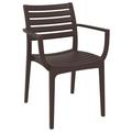 33 Brown Stackable Outdoor Patio Dining Arm Chair