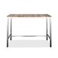 HomeRoots 372053 55 x 27 x 42 in. Teak Wood & Stainless Steel Bar Table