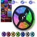 LED Strip Lights 16.4ft RGB 150LEDs Waterproof Light Strip Kits with IR Control 44 Key Suitable for Room TV Ceiling Cupboard Bar Home Decoration