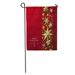 KDAGR Xmas Red Christmas Decorated Cutout Gold Stars Chic Festive Golden Garden Flag Decorative Flag House Banner 12x18 inch