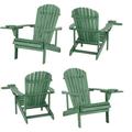 W Unlimited SW2101GSSET4 6 in. Earth Adirondack Chair withPhone & Cup Holder Sea Green - Set of 4