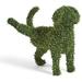 Dog Statue Decorative Peeing Dog Topiary Flocking Dog Sculptures Outdoor Decor Garden Figurines with Solar Powered Lights for Patio Lawn Yard Art Decoration
