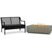Home Square 2 Piece Set with Large Propane Fire Table and Patio Loveseat