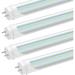 JESLED T8 4ft LED Tube Light Bulbs Dual Row 28W 6000K Dual-end Powered 4-Pack