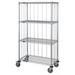 4 Shelf Rods & Tabs Enclosed Chrome Wire Shelving Cart - 74 in.