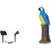 Techko Blue Parrot Statue with Solar Spotlight