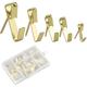 Metal Wall Hooks Picture Hooks Set With Nail Kit Picture Door Hooks Wall Picture Frame Hanger For Picture Frames Picture Frame Mirror Fixing Wall Decor (Gold Color)