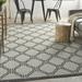 Nourison Garden Party Indoor/Outdoor Traditional Trellis Ivory/Charcoal 6 x 9 Area Rug (6 x 9 )