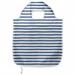 Harbour Stripe Shopping Tote Bag Horizontal Nautical Stripes Pattern Hand Drawn Marine Sea Illustration Sturdy Fabric Foldable Lightweight Market Bag for Daily Use Night Blue White by Ambesonne