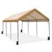 MF Studio 10 X 20â€™ Carport Heavy Duty Car Canopy Galvanized Car Boat Shelter with 8 Legs Beige