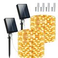 Sanfant 200 LEDs Solar String Lights Outdoor 2 Pack 72FT Warm White Fairy Lights with 8 Modes