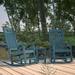 Merrick Lane Teal Poly Resin Indoor/Outdoor Rocking Chair with Side Table