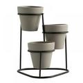 3 Tier 3 Potted Iron Flower Pot Indoor Outdoor Decorative Planter Flower Pot Holder Succulent Flower Pot Plant Display Shelf Rack for Patio Garden Living Room Balcony and Bedroom