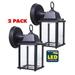 CORAMDEO Outdoor 2 PACK LED Wall Sconce Light for Porch Patio Barn & More Wet Location Built in LED gives 75W of light from 9.5W of power Cast Aluminum w/Black Finish & Beveled G (CD-W004-830LED)