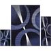 Home Dynamix Blue Modern Rings Geometric Stripes 3PC Rug Set - Area Rug Runner Accent Mat