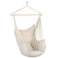 BaytoCare Hammock Chair Porch Swing Seat Camping Portable Beige Stripe
