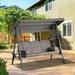 Outsunny 3 Seat Steel Outdoor Canopy Patio Cushioned Bench Porch Swing