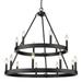 Golden Lighting Alastair Metal 2-Tier 15-Light Chandelier in Matte Black