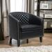 CUH Soft Nailheads Accent Chair PU Indoor Ergonomics Lounge Chairs Modern Furniture Patio Sofa Black