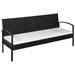 Anself 3 Seater Patio Sofa with Cream White Cushions Black Poly Rattan Garden Bench Chair for Patio Backyard Patio Balcony Outdoor Furniture 62.2 x 22.8 x 28.3 Inches (W x D x H)