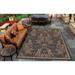 Couristan Recife Garden Cottage Indoor / Outdoor Area Rug Black- Cocoa 5 3 x 7 6