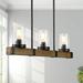 LNC 3-Light Black Farmhouse Chandelier with Glass for Kitchen Island