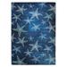 Linon Outdoor Washable Area Rug Collection Blue and Light Blue 7 x 9