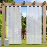 2 Panels White Sheer Outdoor Curtains Patio Netting for Apartment Balcony Rod Pocket Indoor Outdoor Sheer Airy Voile Drapes for Porch/Pergola 52 inch Wide by 108 inch Long