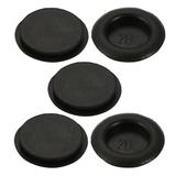 5pcs Wire Protective Grommets Black Rubber 20mm Dia Single Side Grommets