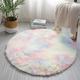 Kernelly Fluffy Colorful Shag Round Area Rug Plush Carpet For Kids Girls Living Room Bedroom Decor Multicolor Area Rug (Round)