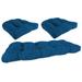 Jordan Manufacturing 3-Piece Harlow Lapis Blue Solid Tufted Outdoor Cushion with 1 Wicker Bench Cushion and 2 Wicker Seat Cushions