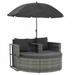 OnlineGymShop CB21727 51.2 x 22.8 x 30.3 in. Outdoor Patio Sofa with Umbrella