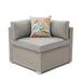 COSIEST Outdoor Patio Wicker Gray Right Corner Chair with Cushions Pillow