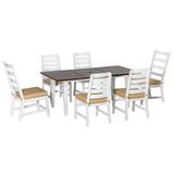 Outsunny 7 Piece Patio Dining Set with Cushions Beige